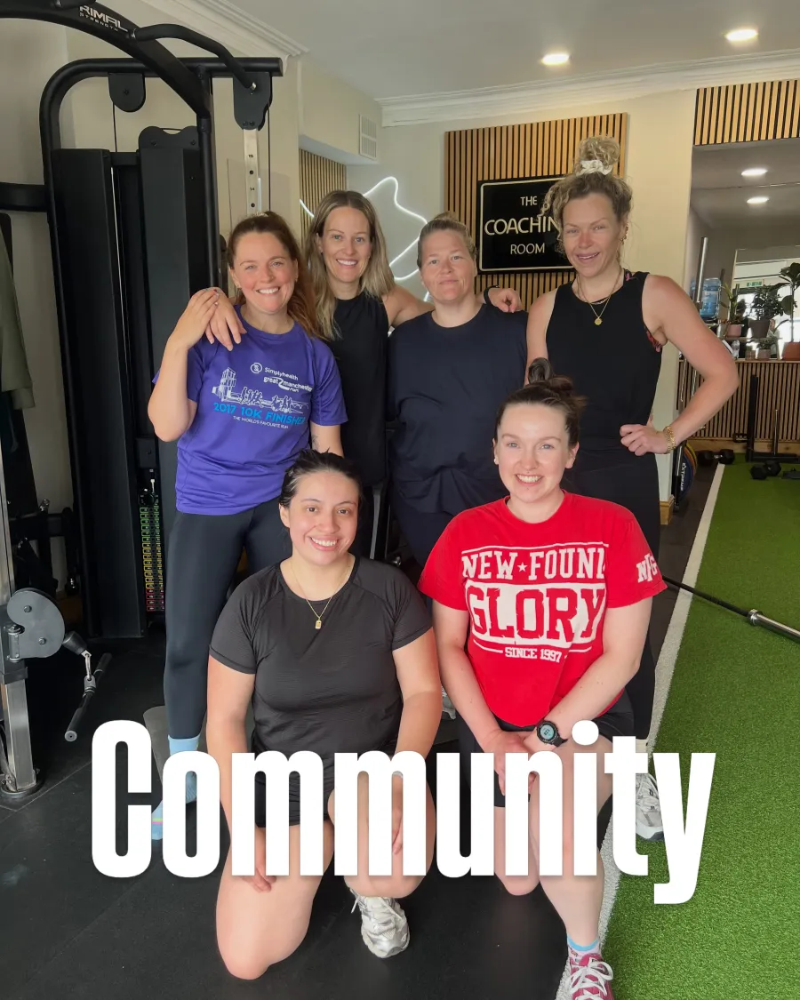Instagram post: members and coaches together, captioned Community