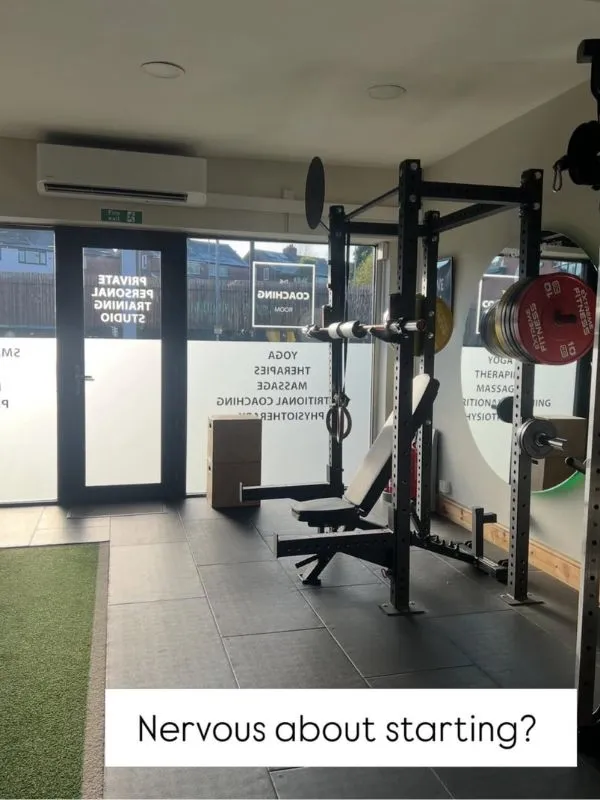 The private training room, captioned: Nervous about starting?